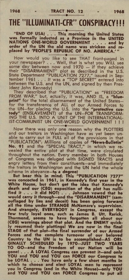 Book Cover of THE "ILLUMINATI-CFR" CONSPIRACY