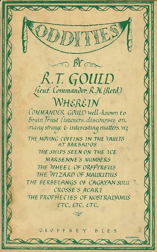 Book Cover of ODDITIES: A BOOK OF UNEXPLAINED FACTS