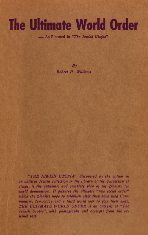 Book Cover of THE ULTIMATE WORLD ORDER; AS PICTURED IN THE JEWISH UTOPIA
