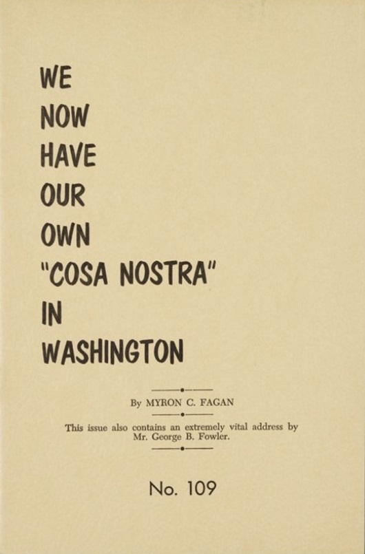 Book Cover of WE NOW HAVE OUR OWN COSA NOSTRA IN WASHINGTON