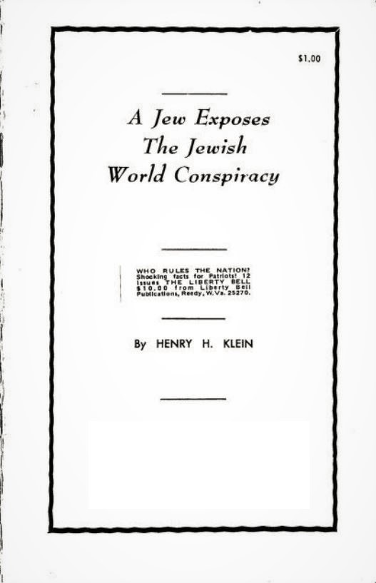 Book Cover of A JEW EXPOSES THE JEWISH WORLD CONSPIRACY