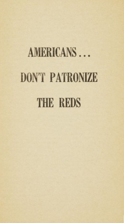 Book Cover of AMERICANS... DON'T PATRONIZE THE REDS