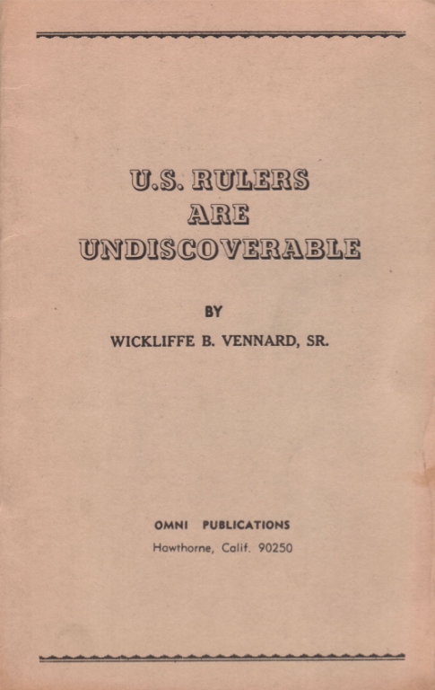 Book Cover of U.S. RULERS ARE UNDISCOVERABLE