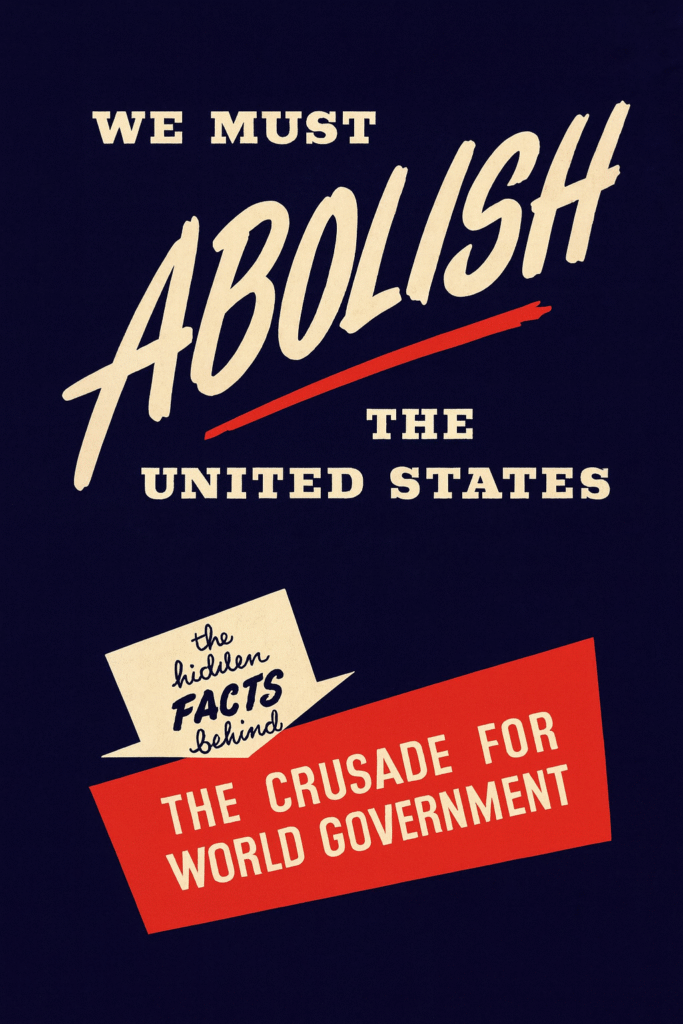Book Cover of WE MUST ABOLISH THE UNITED STATES : THE HIDDEN FACTS BEHIND THE CRUSADE FOR WORLD GOVERNMENT