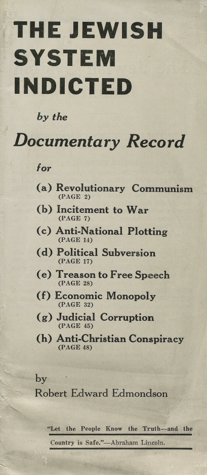 Book Cover of THE JEWISH SYSTEM INDICTED