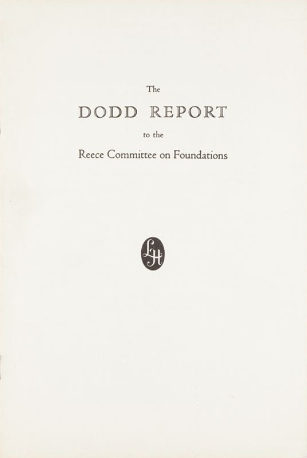 Book Cover of DODD REPORT TO THE REESE COMMITTEE ON FOUNDATIONS