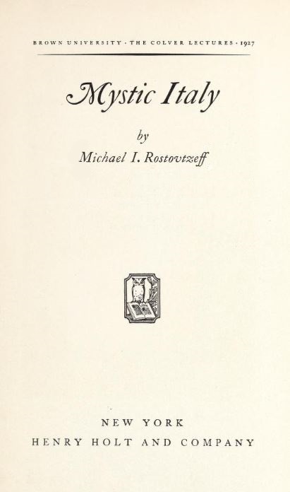 Book Cover of MYSTIC ITALY