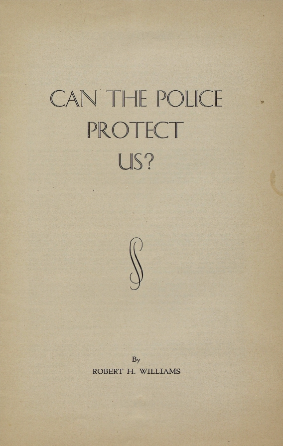 Book Cover of CAN THE POLICE PROTECT US