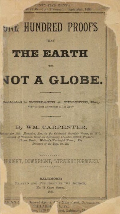 Book Cover of ONE HUNDRED PROOFS THAT THE EARTH IS NOT A GLOBE