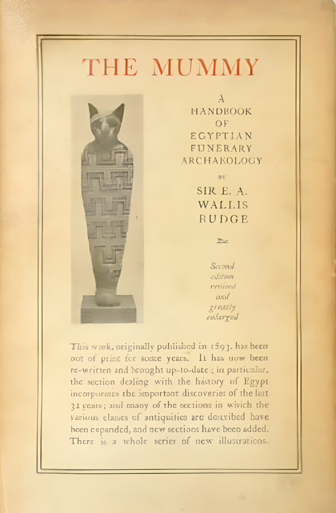 Book Cover of THE MUMMY; CHAPTERS ON EGYPTIAN FUNEREAL ARCHAEOLOGY