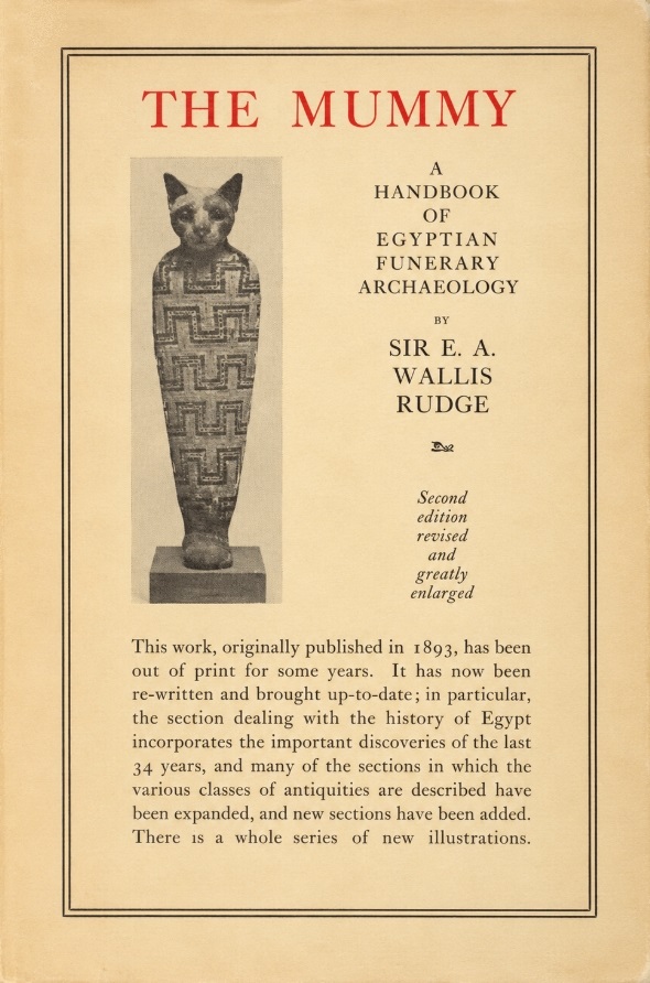 Book Cover of THE MUMMY; CHAPTERS ON EGYPTIAN FUNEREAL ARCHAEOLOGY