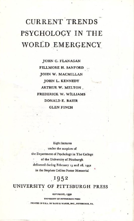 Book Cover of CURRENT TREND OF PSYCHOLOGY IN THE WORLD EMERGENCY