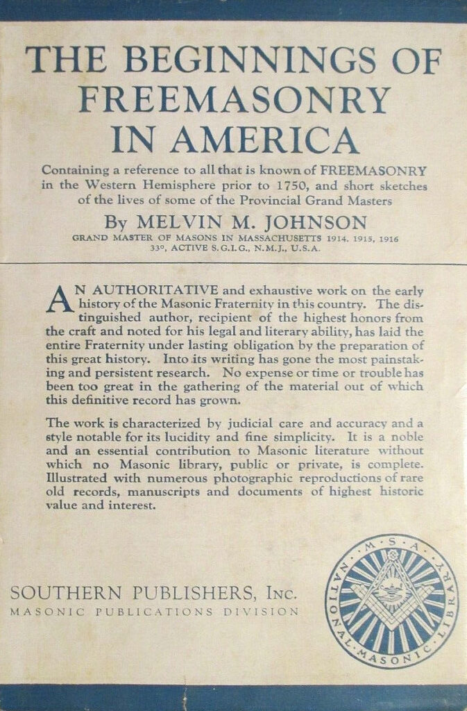 Book Cover of THE BEGINNINGS OF FREEMASONRY IN AMERICA