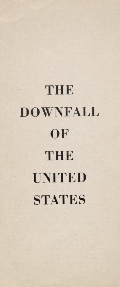 Book Cover of THE DOWNFALL OF THE UNITED STATES