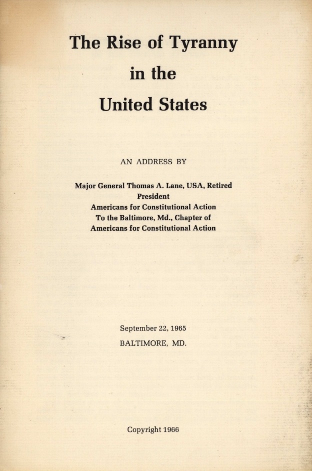 Book Cover of THE RISE OF TYRANNY IN THE UNITED STATES