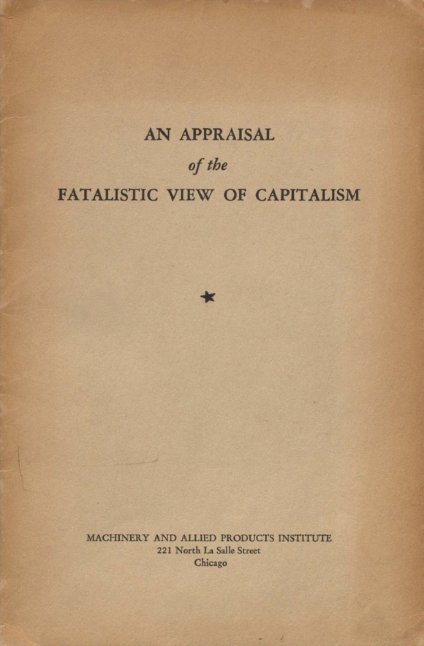 Book Cover of AN APPRAISAL OF THE FATALISTIC VIEW OF CAPITALISM