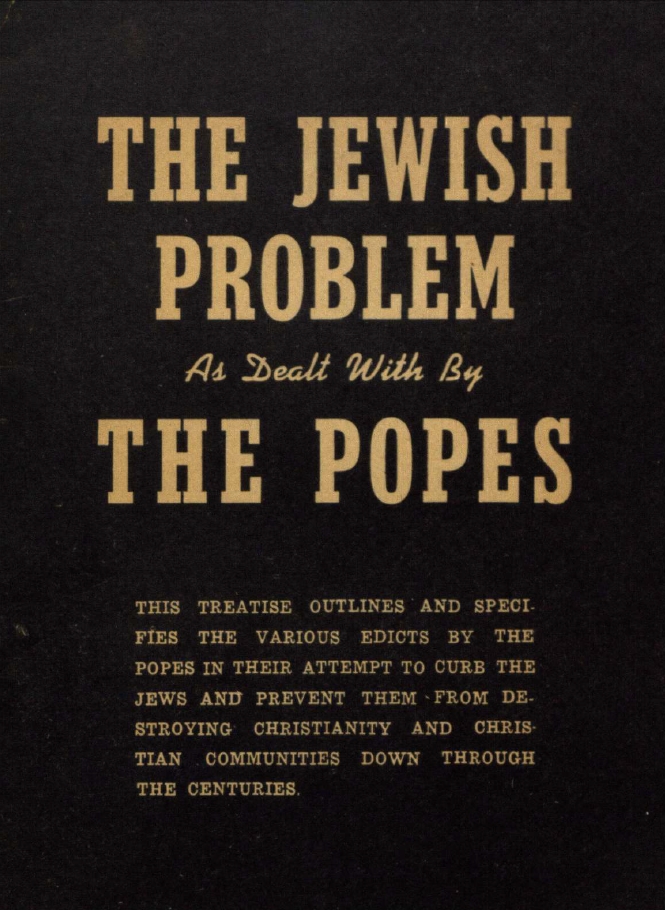 Book Cover of THE JEWISH PROBLEM AS DEALT WITH BY THE POPES