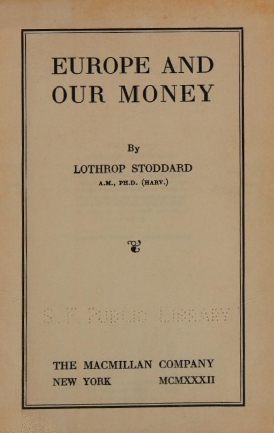 Book Cover of EUROPE AND OUR MONEY