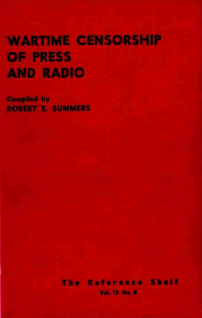 Book Cover of WARTIME CENSORSHIP OF PRESS AND RADIO