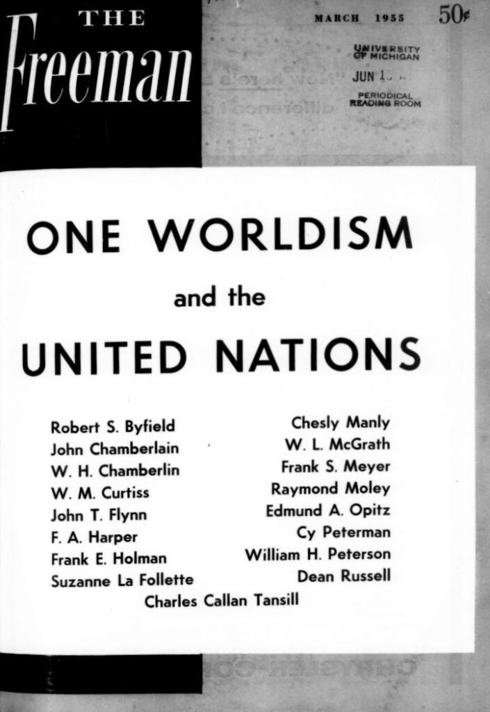 Book Cover of ONE WORLDISM AND THE UNITED NATIONS