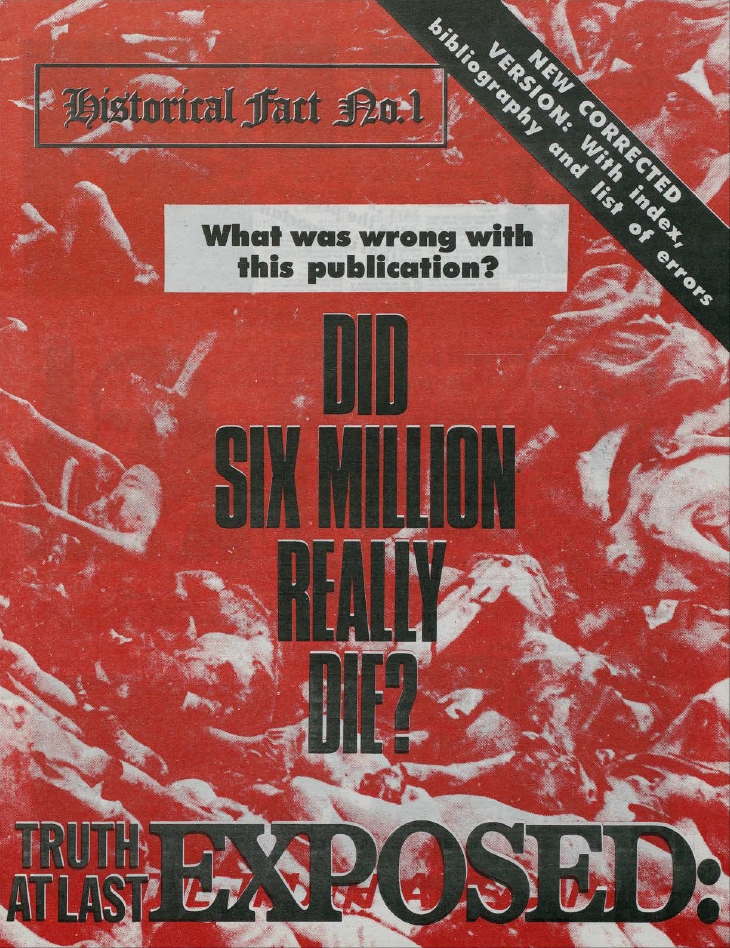 Book Cover of DID SIX MILLION REALLY DIE?: TRUTH AT LAST EXPOSED