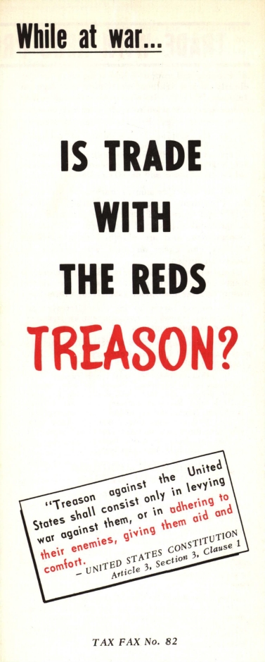 Book Cover of IS TRADE WITH THE REDS TREASON?