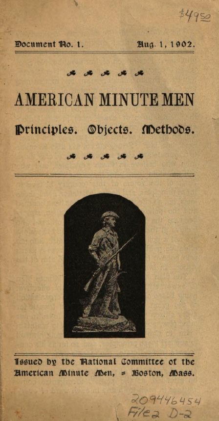 Book Cover of AMERICAN MINUTE MEN; PRINCIPLES. OBJECTS. METHODS.