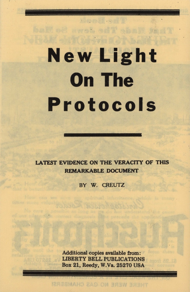 Book Cover of NEW LIGHT ON THE PROTOCOLS: LATEST EVIDENCE ON THE VERACITY OF THIS REMARKABLE DOCUMENT