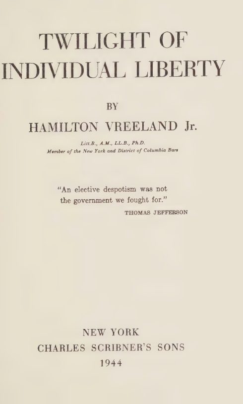 Book Cover of TWILIGHT OF INDIVIDUAL LIBERTY