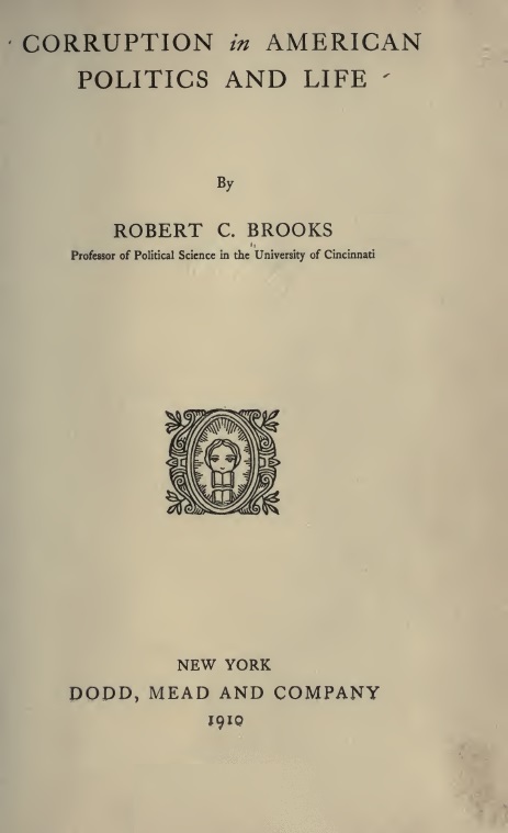 Book Cover of CORRUPTION IN AMERICAN POLITICS AND LIFE