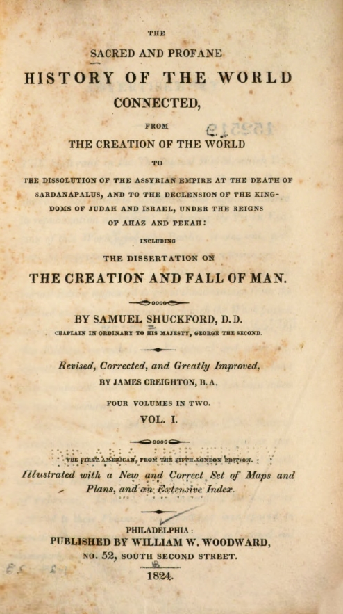 Book Cover of THE SACRED AND PROFANE HISTORY OF THE WORLD CONNECTED