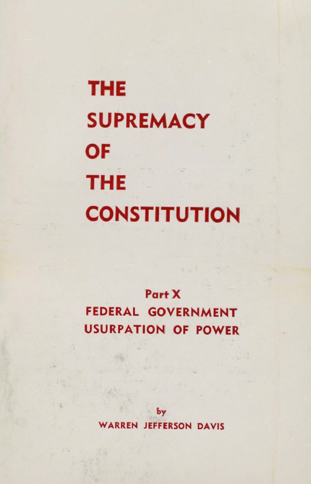 Book Cover of FEDERAL GOVERNMENT USURPATION OF POWER