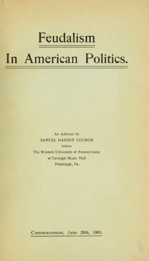 Book Cover of FEUDALISM IN AMERICAN POLITICS