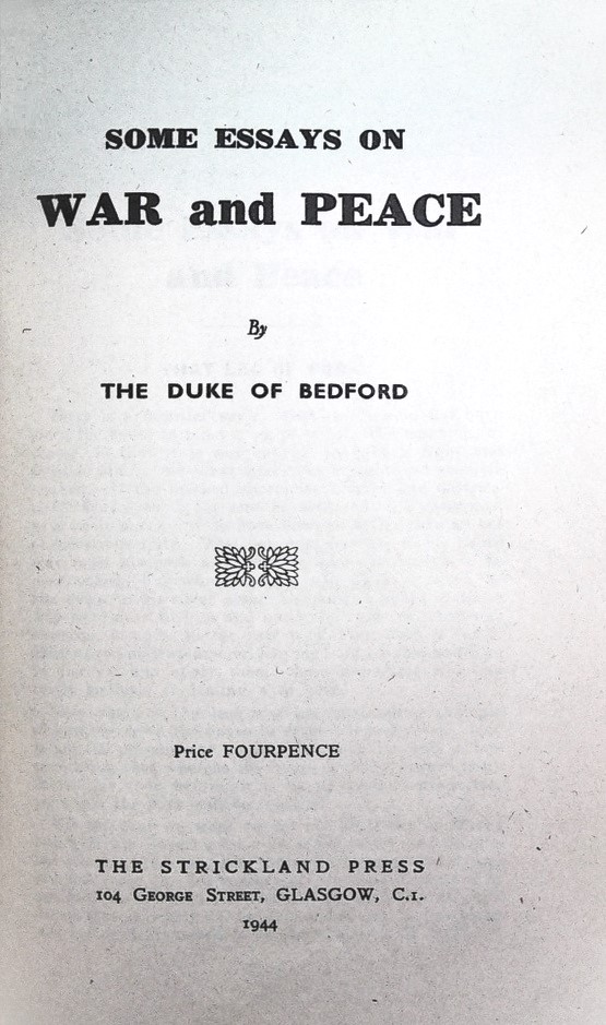 Book Cover of SOME ESSAYS ON WAR AND PEACE