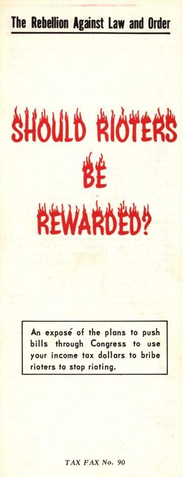 Book Cover of SHOULD RIOTERS BE REWARDED?: AN EXPOSÉ OF THE PLANS TO PUSH BILLS THROUGH CONGRESS TO USE YOUR INCOME TAX DOLLARS TO BRIBE RIOTERS TO STOP RIOTING