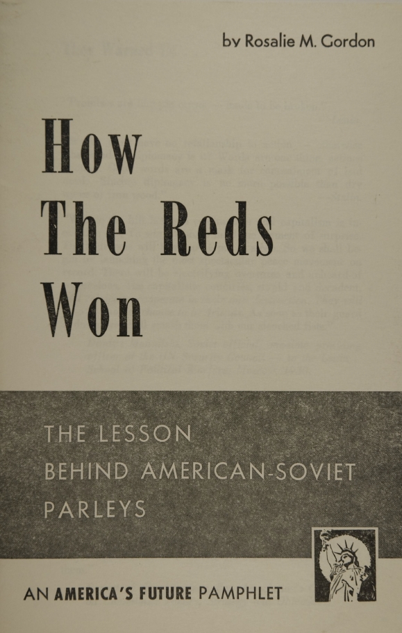 Book Cover of HOW THE REDS WON: THE LESSON BEHIND AMERICAN-SOVIET PARLEYS