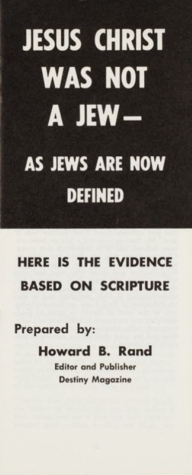 Book Cover of JESUS CHRIST WAS NOT A JEW—AS JEWS ARE NOW DEFINED