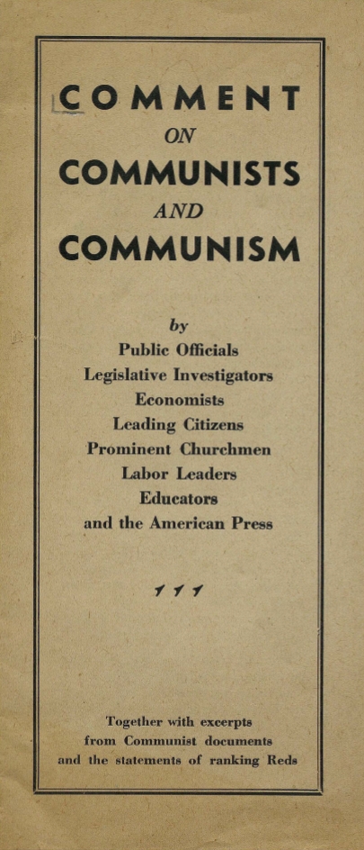 Book Cover of COMMENT ON COMMUNISTS AND COMMUNISM