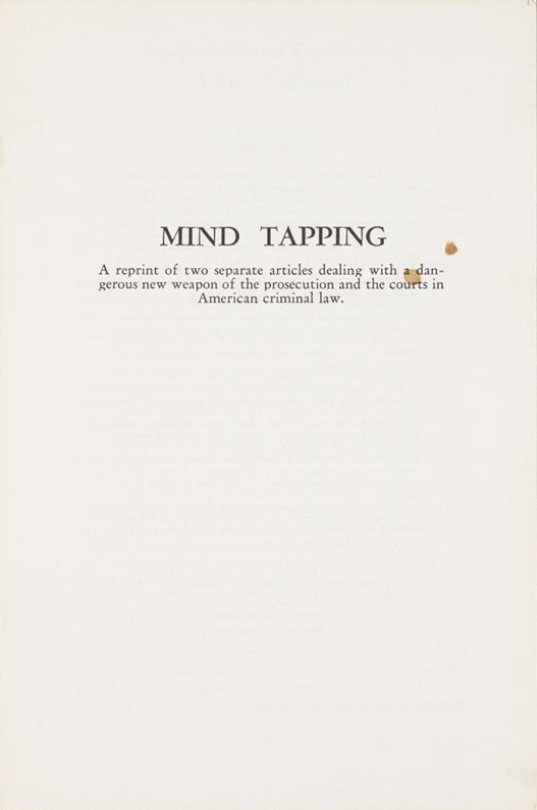 Book Cover of MIND TAPPING: PRE-TRIAL MENTAL EXAMINATION: A DREAD WEAPON