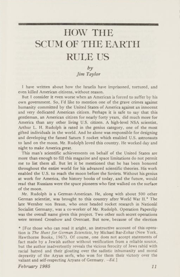 Book Cover of HOW THE SCUM OF THE EARTH RULE US