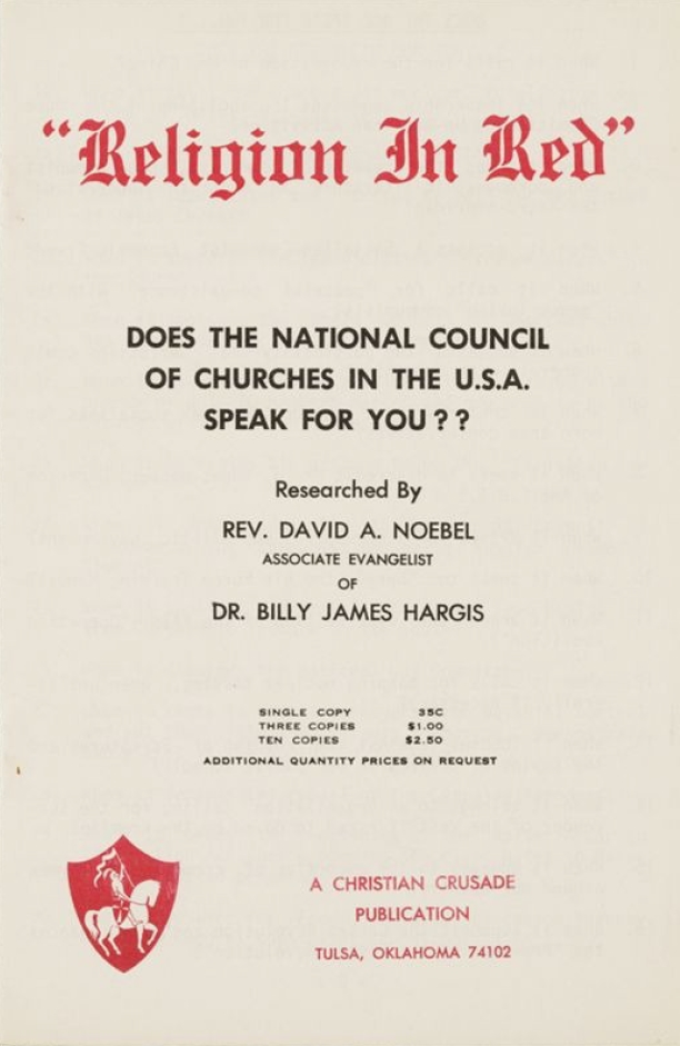 Book Cover of “RELIGION IN RED” : DOES THE NATIONAL COUNCIL OF CHURCHES IN THE U.S.A. SPEAK FOR YOU??