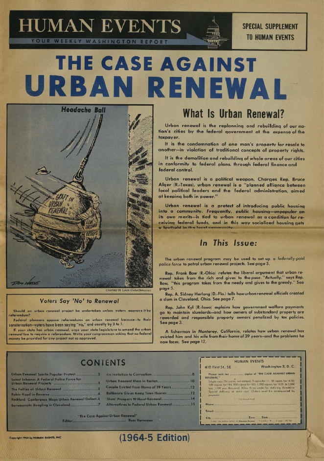 Book Cover of THE CASE AGAINST URBAN RENEWAL