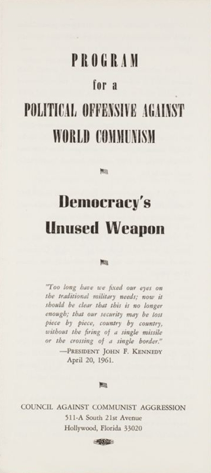 Book Cover of PROGRAM FOR A POLITICAL OFFENSIVE AGAINST WORLD COMMUNISM; DEMOCRACY'S UNUSED WEAPON