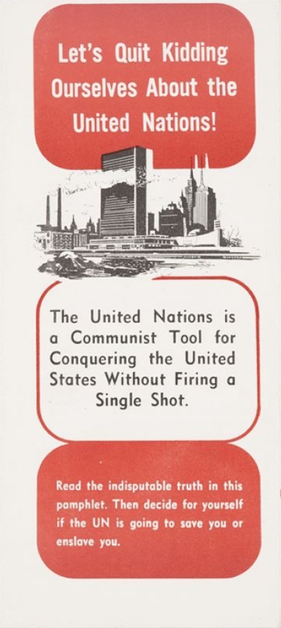 Book Cover of LET’S QUIT KIDDING OURSELVES ABOUT THE UNITED NATIONS! THE UNITED NATIONS IS A COMMUNIST TOOL FOR CONQUERING THE UNITED STATED WITHOUT FIRING A SHOT