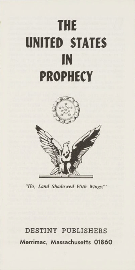 Book Cover of THE UNITED STATES IN PROPHECY