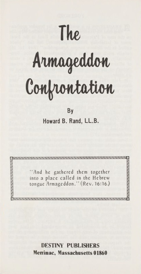 Book Cover of THE ARMAGEDDON CONFRONTATION