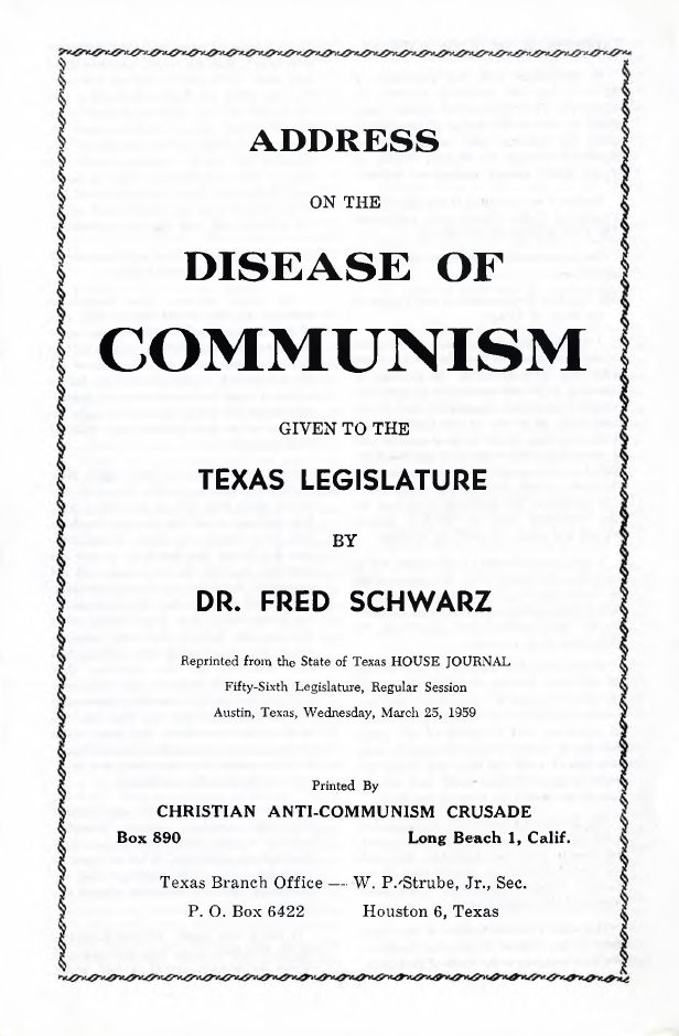 Book Cover of ADDRESS ON THE DISEASE OF COMMUNISM