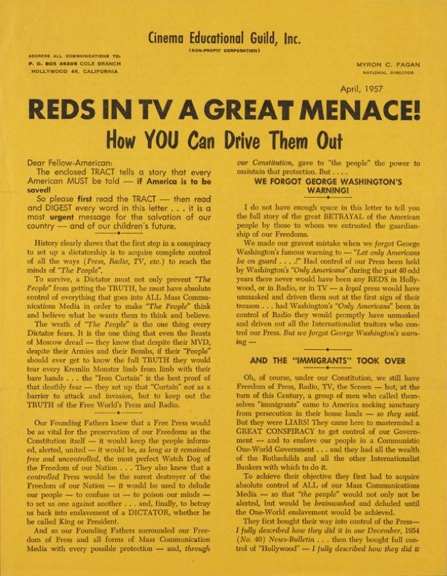 Book Cover of REDS IN TV A GREAT MENACE! HOW YOU CAN DRIVE THEM OUT