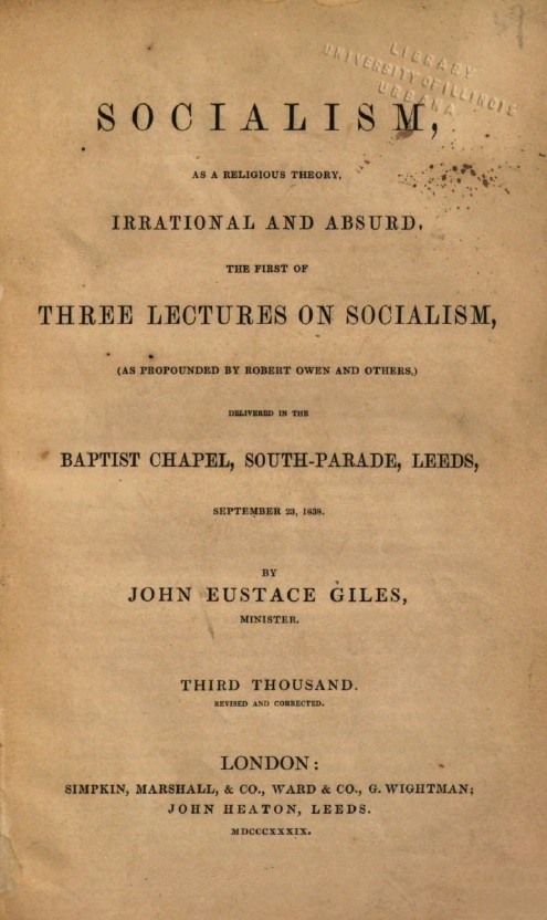 Book Cover of SOCIALISM, AS A RELIGIOUS THEORY, IRRATIONAL AND ABSURD