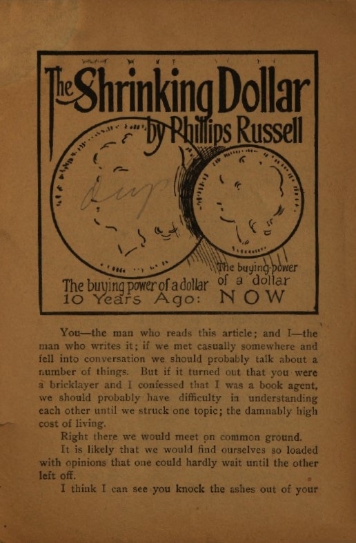 Book Cover of THE SHRINKING DOLLAR: THE BUYING POWER OF A DOLLAR 10 YEARS AGO: THE BUYING POWER OF A DOLLAR NOW